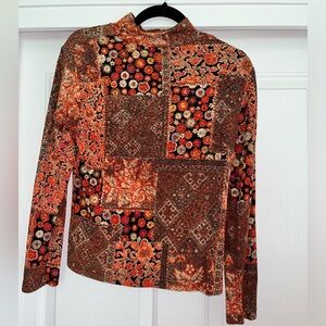 Vintage Patchwork Long Sleeve Top